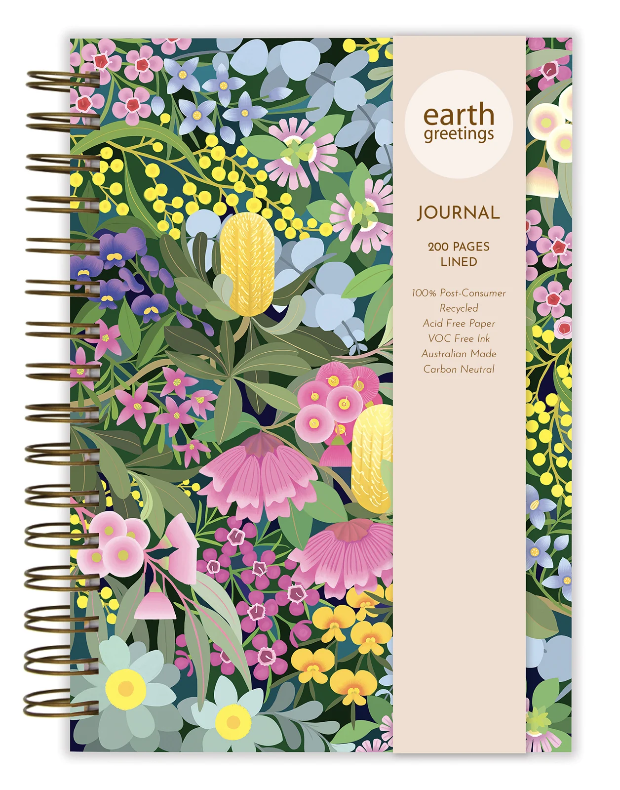 Earth Greetings Your Journal, 200 Lined Pages, Where Flowers Bloom Design From The Claire Ishino Collection - Image 2