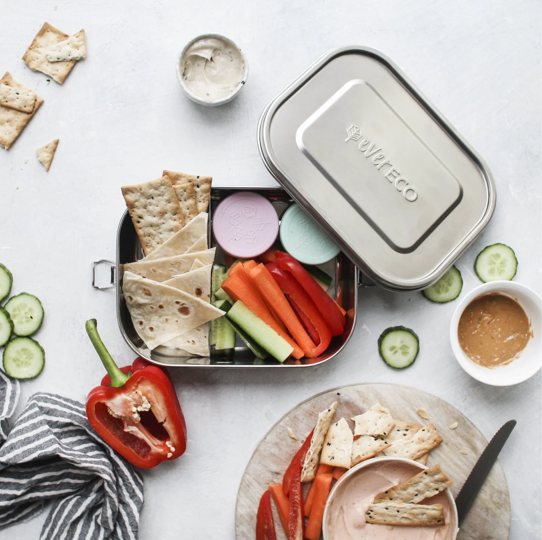 Ever Eco Stainless Steel Bento Lunch Box 1400ml, Two Compartments With A Removable Divider - Image 3