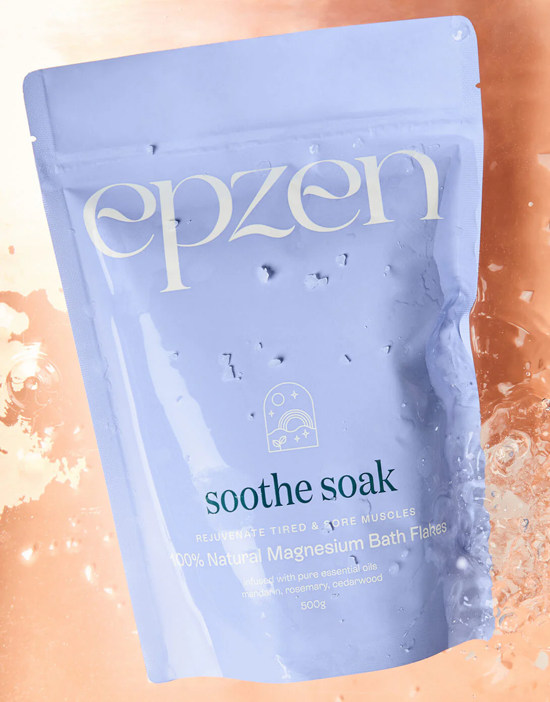 EpZen 100% Natural Magnesium Bath Flakes 500g, Soothe Soak - Image 2