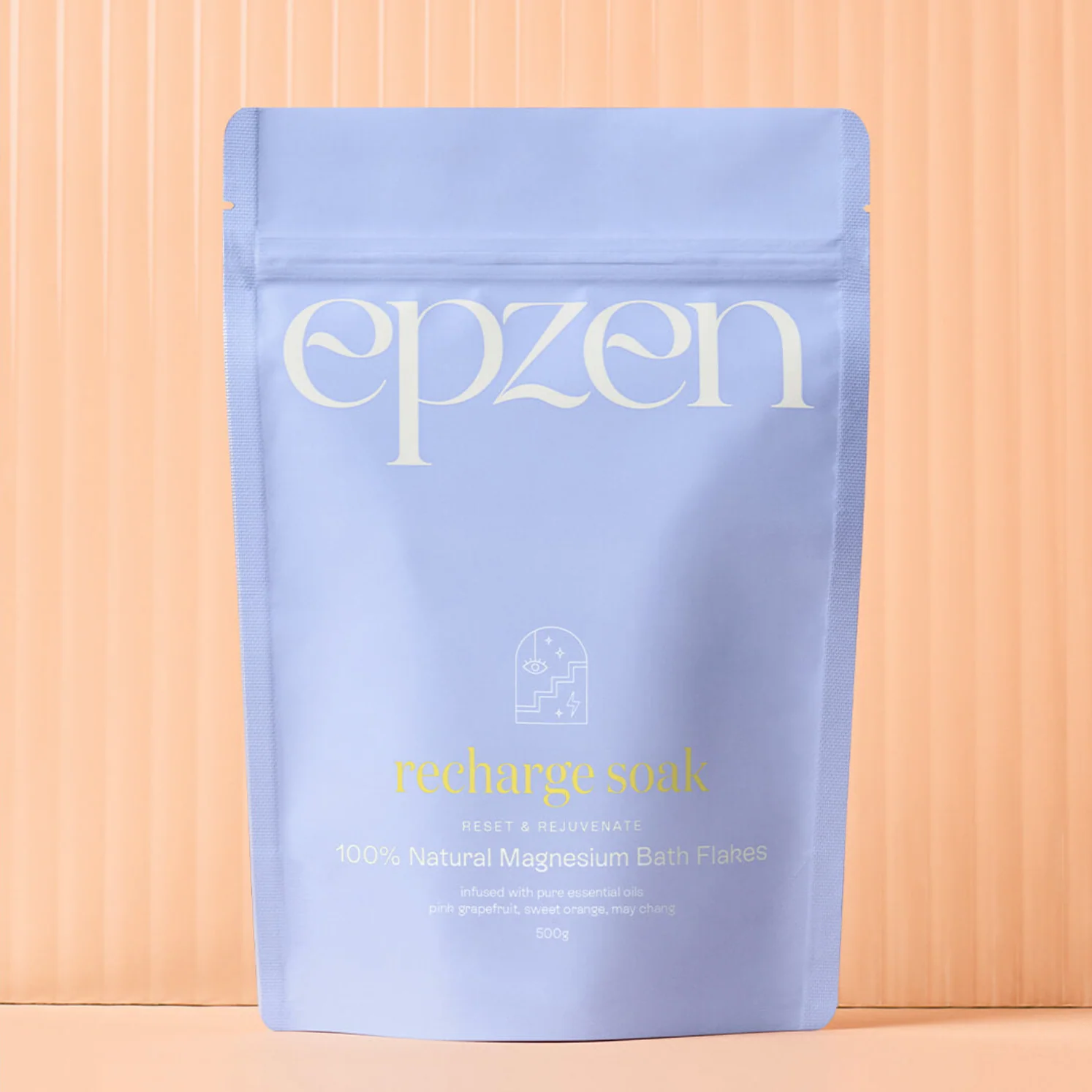 EpZen 100% Natural Magnesium Bath Flakes 500g, Recharge Soak