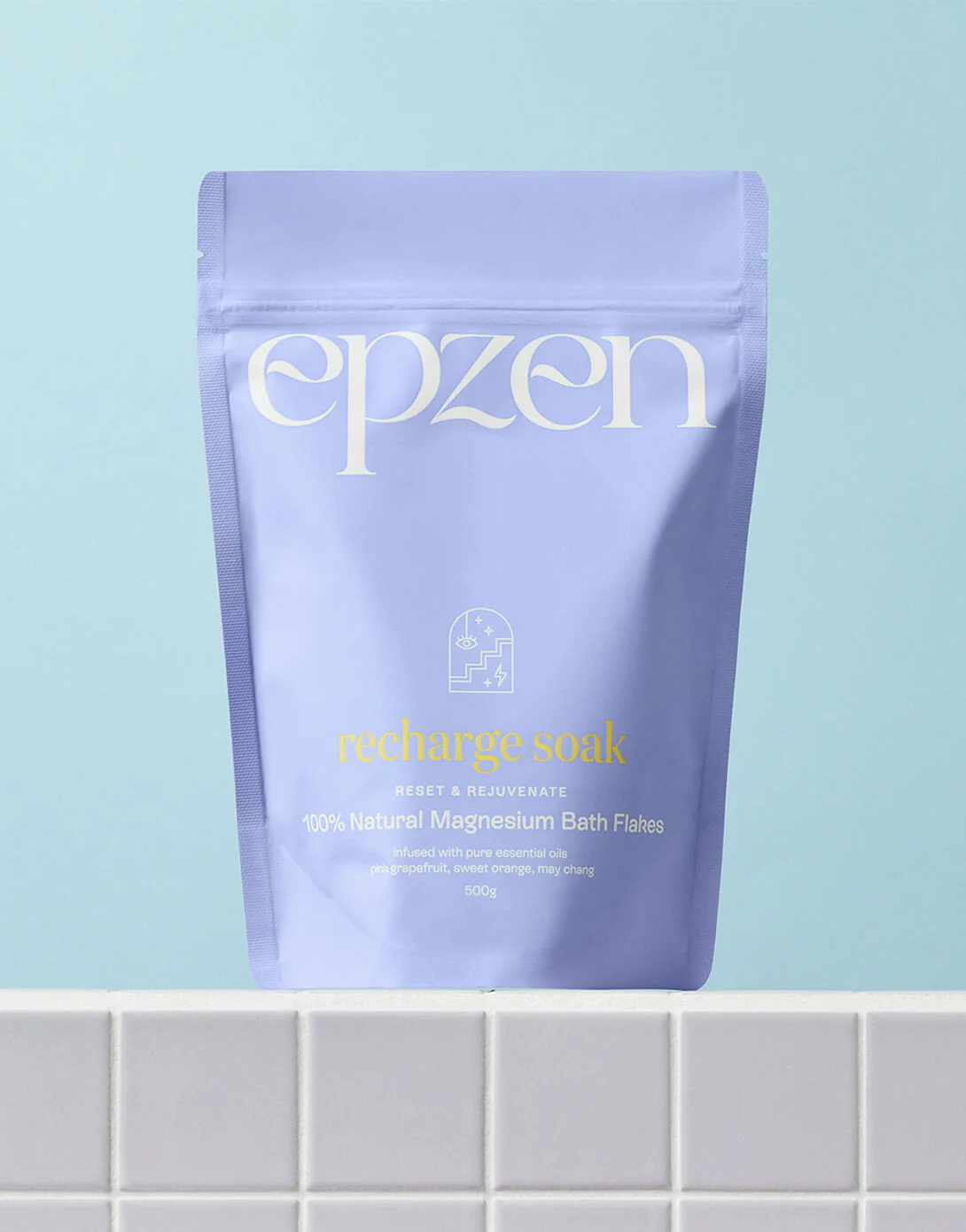 EpZen 100% Natural Magnesium Bath Flakes 500g, Recharge Soak - Image 3