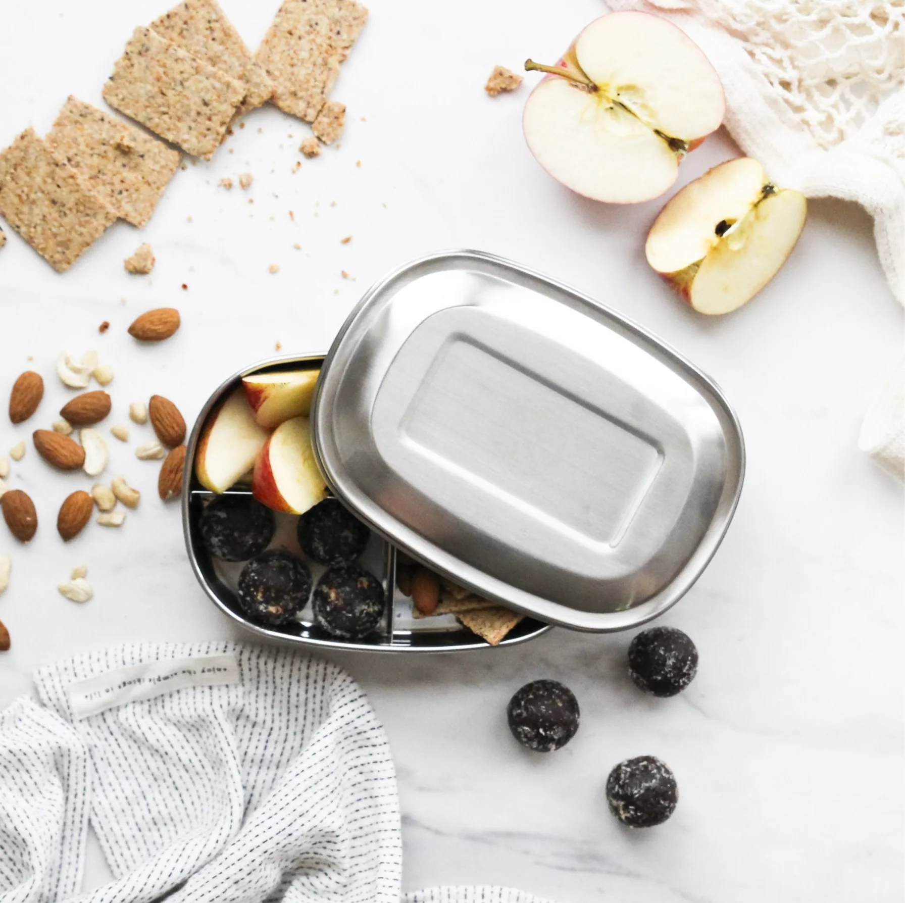 Ever Eco Stainless Steel Bento Box 580ml, Three Compartments & Plastic Free - Image 3