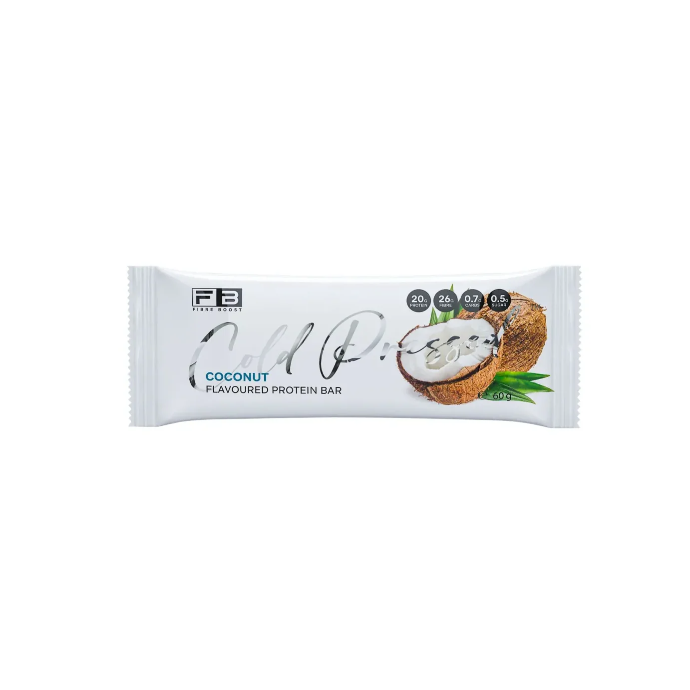 Fibre Boost Cold Pressed Protein Bar Single or Box of 12, Coconut Flavor