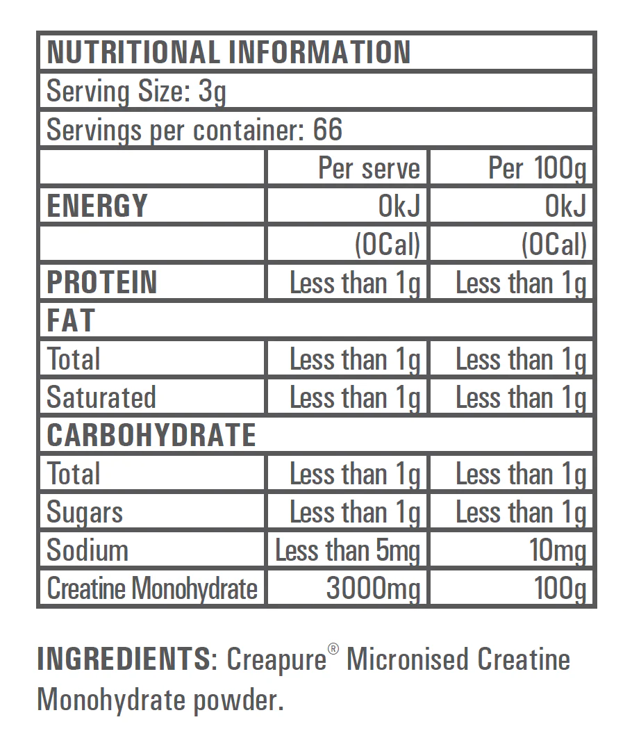 Gen-Tec Nutrition Creatine Monohydrate 200g Or 500g, Creapure® - Image 3