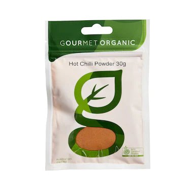 Gourmet Organic Hot Chilli Powder 30g, Certified Organic