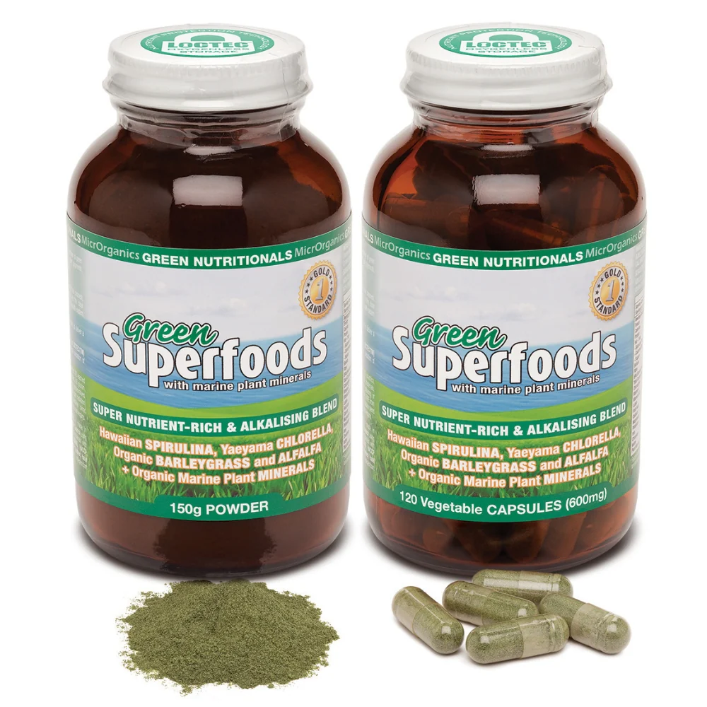 Green Nutritionals Green Superfoods Vegan Capsules (600mg), 120 Or 250 Capsules; Super-Rich Spectrum Of Wholefood Nutrients - Image 3