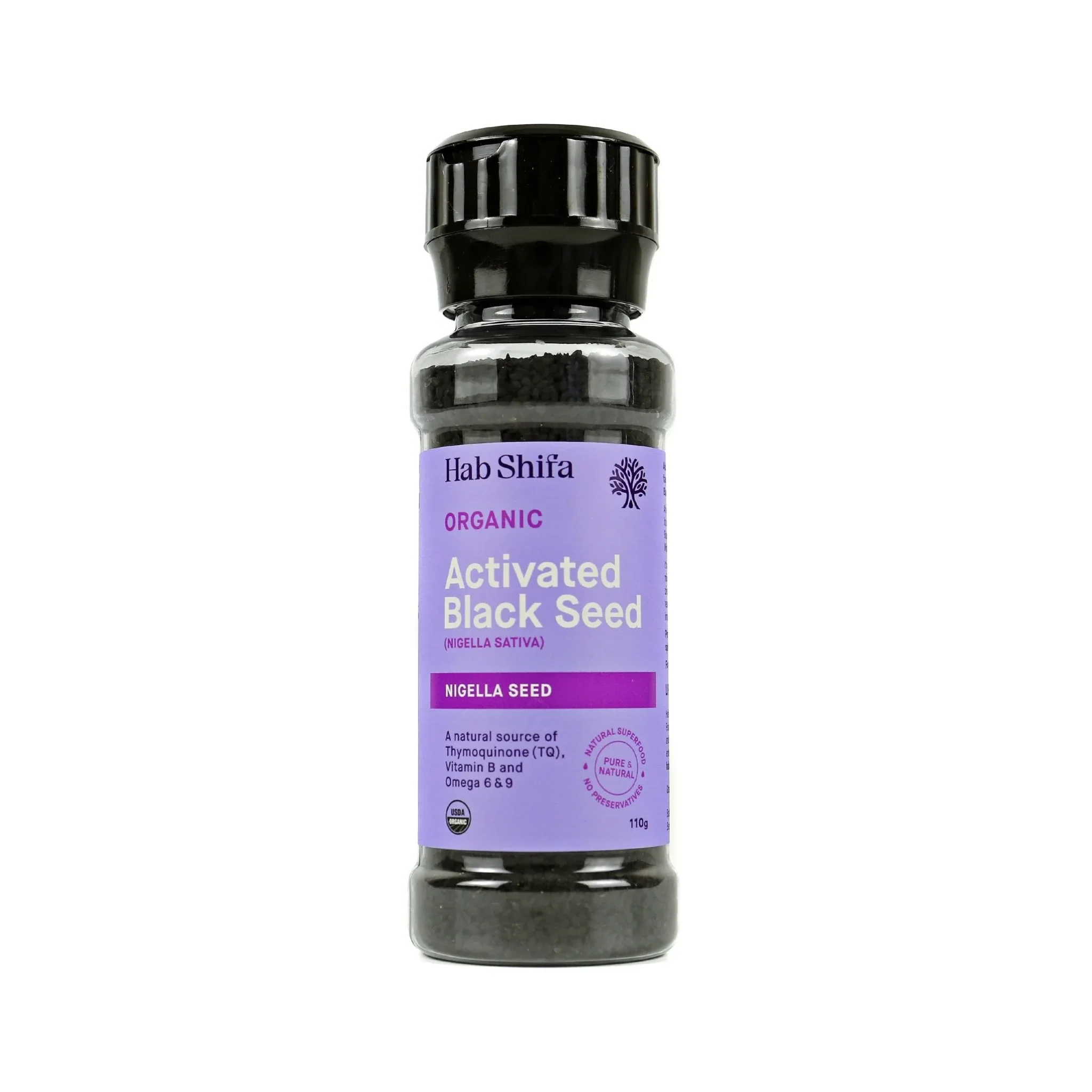 Hab Shifa Organic & Activated Black Seed Grinder 110g, Pure & Natural - Image 2