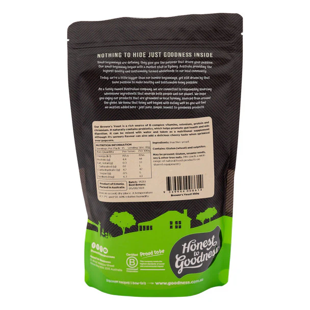 Honest To Goodness Brewer's Yeast 350g, Source Of B Vitamins, Selenium & Chromium - Image 2