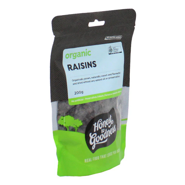 Honest To Goodness Dried Raisins 200g, Australian Certified Organic & No Added Oil - Image 3