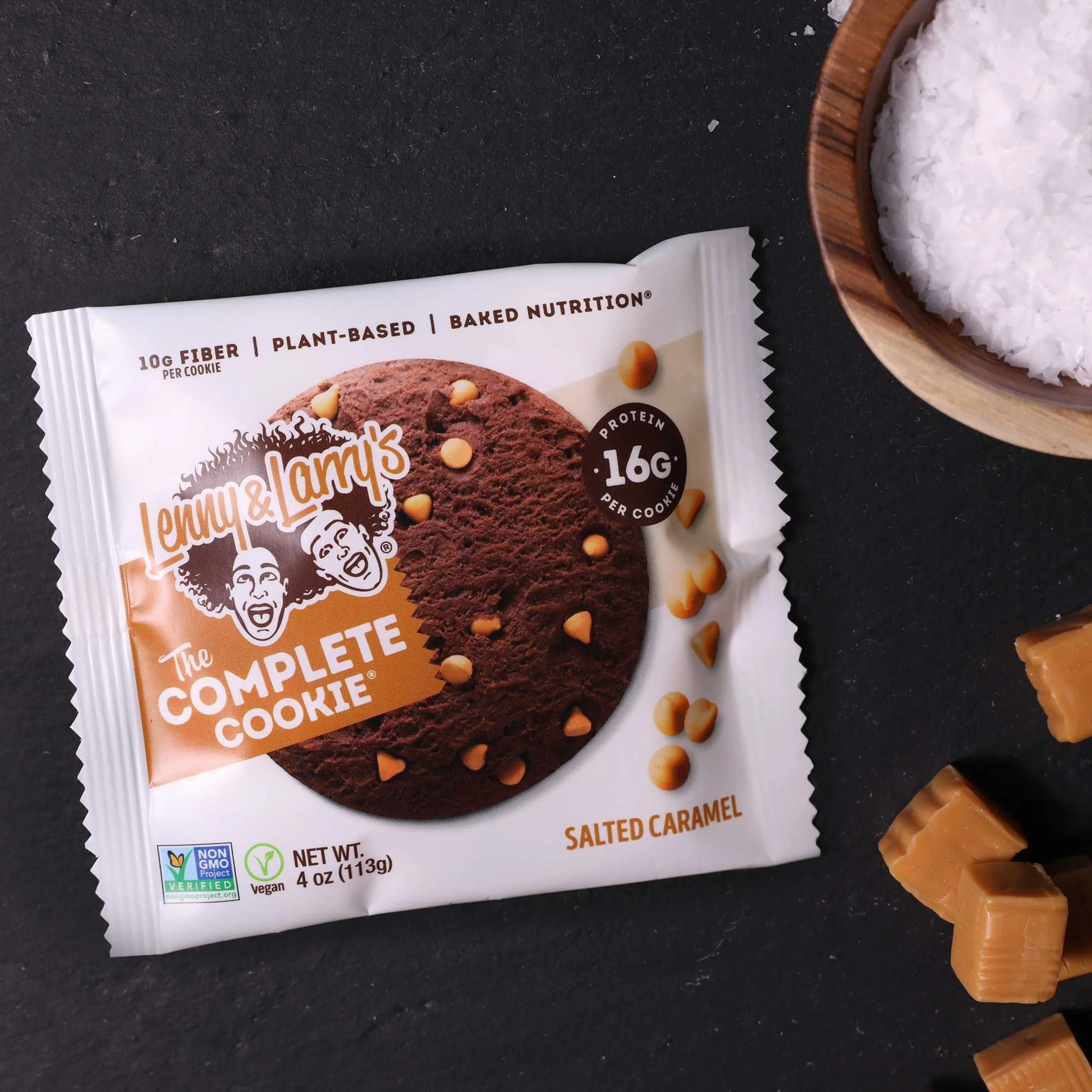 Lenny & Larry's The Complete Cookie, Single Cookie 113g Or A Box Of 12 Cookies, Salted Caramel Flavour Vegan