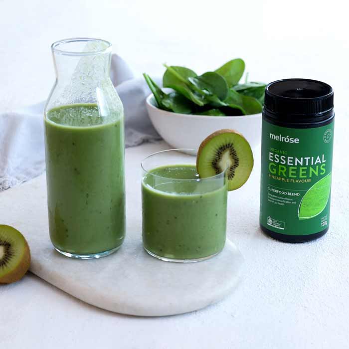 Melrose Organic Essential Greens Superblend 200g, Daily Green Nutrient Boost To Nourish Gut Health