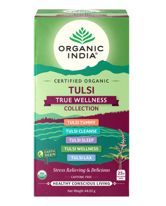 Organic India Wellness Tea Tulsi True Wellness Collection, 25 Herbal Tea Bags; Certified Organic - Image 4