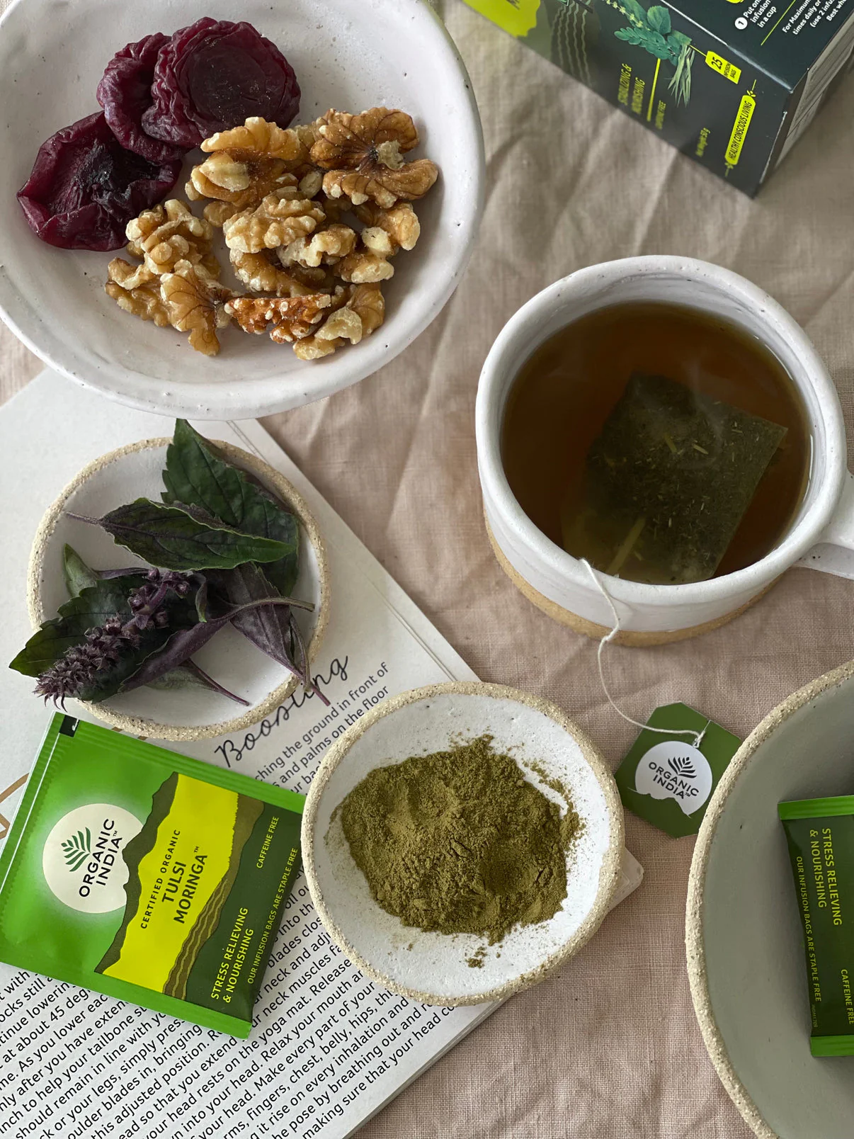 Organic India Certified Organic Tulsi Moringa 25 Herbal Tea Bags, Stabilizing & Nourishing - Image 2