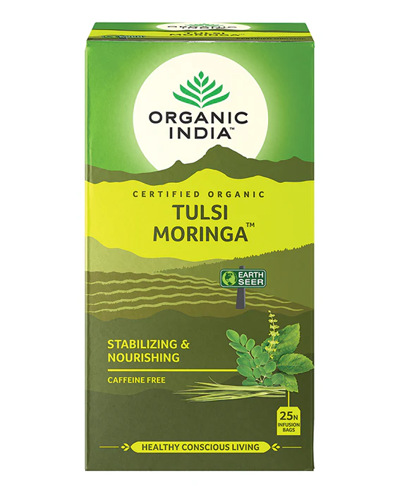 Organic India Certified Organic Tulsi Moringa 25 Herbal Tea Bags, Stabilizing & Nourishing - Image 4