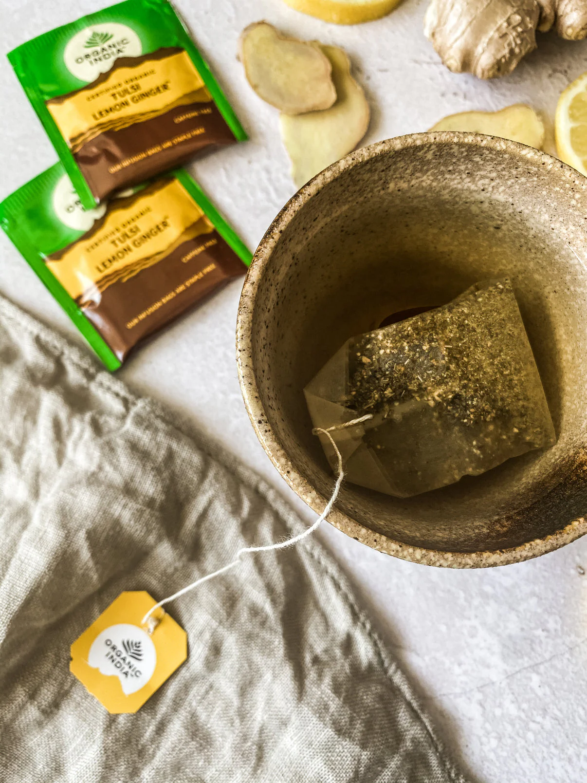 Organic India Wellness Tea Tulsi Lemon Ginger, 25 Herbal Tea Bags; Certified Organic - Image 4