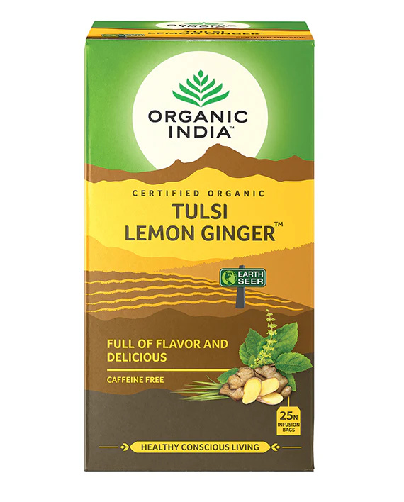 Organic India Wellness Tea Tulsi Lemon Ginger, 25 Herbal Tea Bags; Certified Organic - Image 5