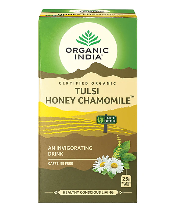 Organic India Wellness Tea Tulsi Honey Chamomile, 25 Herbal Tea Bags; Certified Organic - Image 4