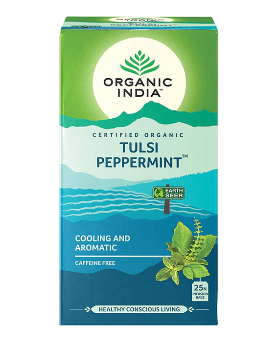 Organic India Wellness Tea Tulsi Peppermint, 25 Herbal Tea Bags; Certified Organic - Image 2