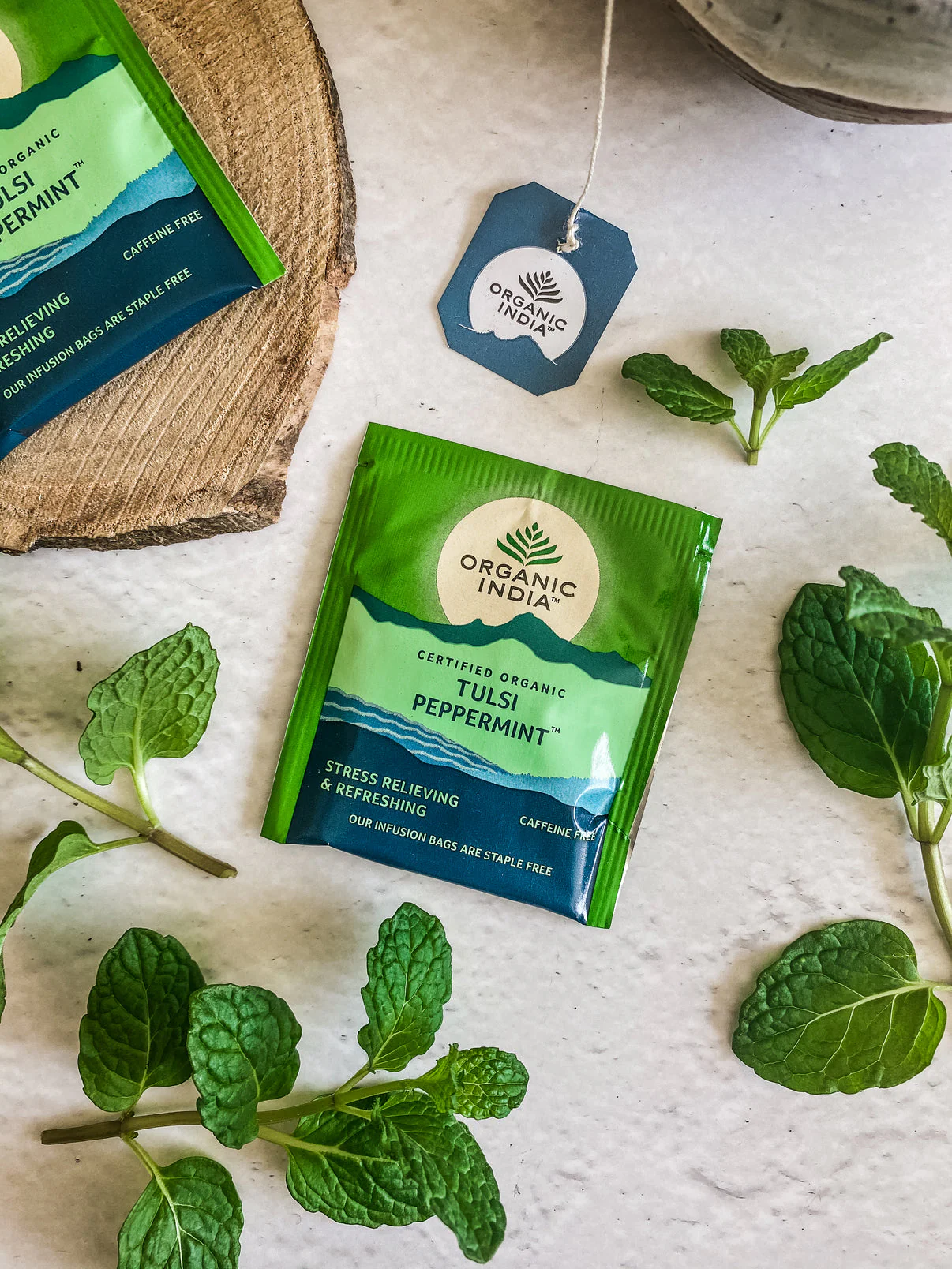 Organic India Wellness Tea Tulsi Peppermint, 25 Herbal Tea Bags; Certified Organic - Image 4