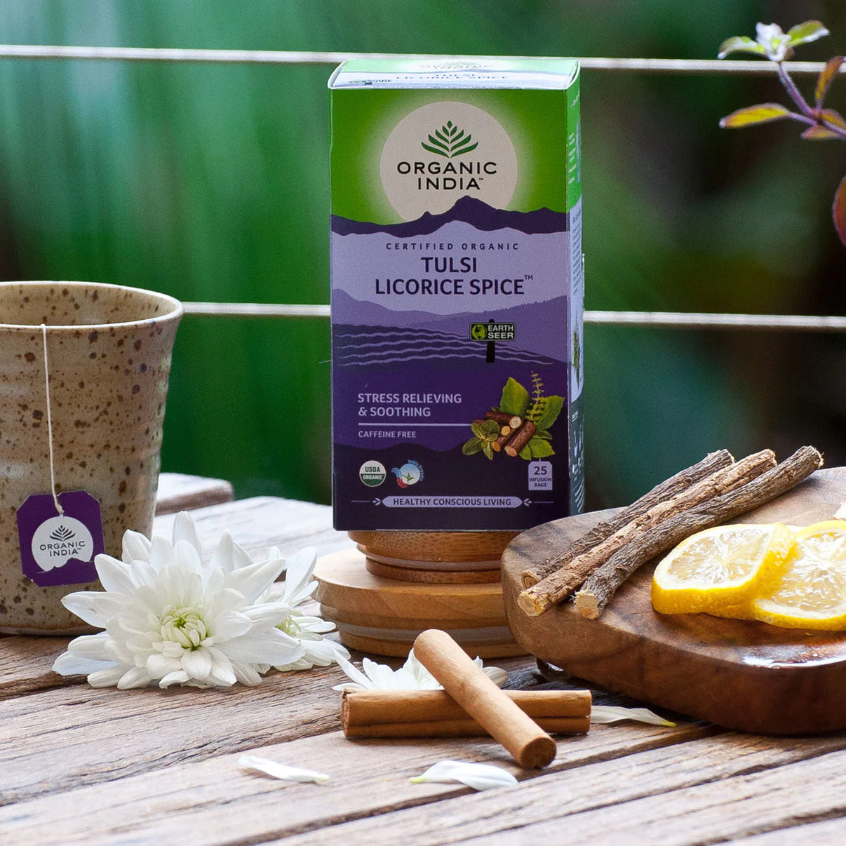Organic India Wellness Tea Tulsi Licorice Spice, 25 Herbal Tea Bags; Certified Organic - Image 2