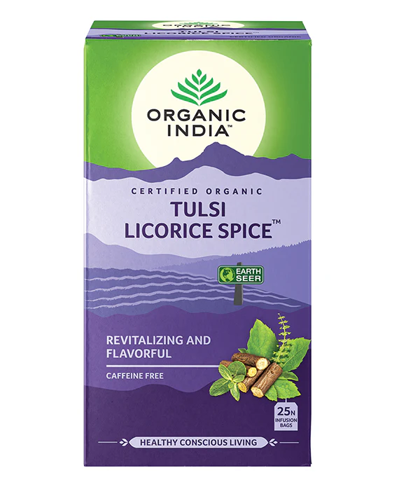 Organic India Wellness Tea Tulsi Licorice Spice, 25 Herbal Tea Bags; Certified Organic - Image 3