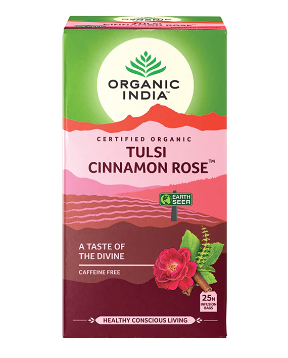 Organic India Wellness Tea Tulsi Cinnamon Rose, 25 Herbal Tea Bags; Certified Organic - Image 4