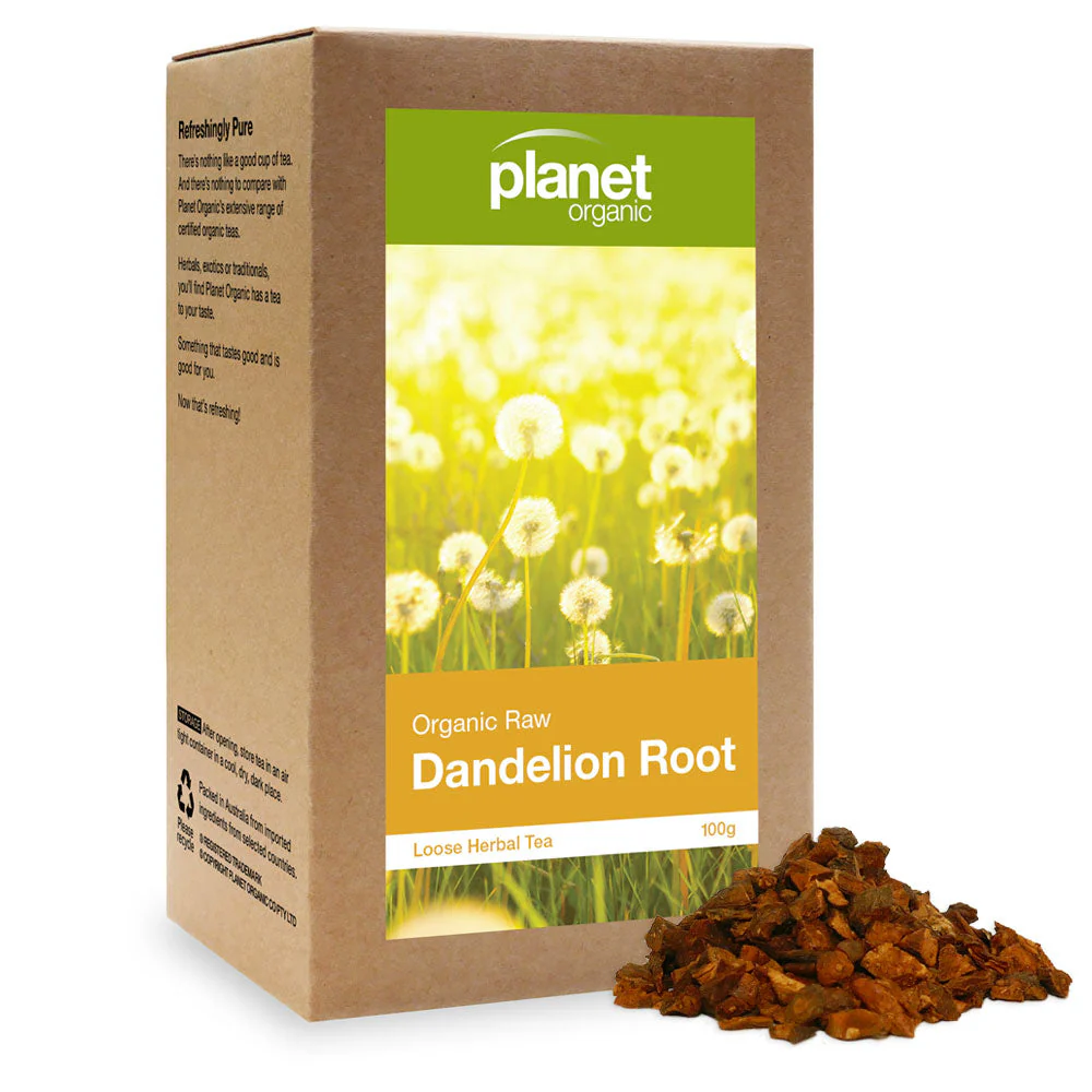 Planet Organic Certified Organic Herbal Tea Loose Leaf 100g, Raw Dandelion Root; Coffee Substitute