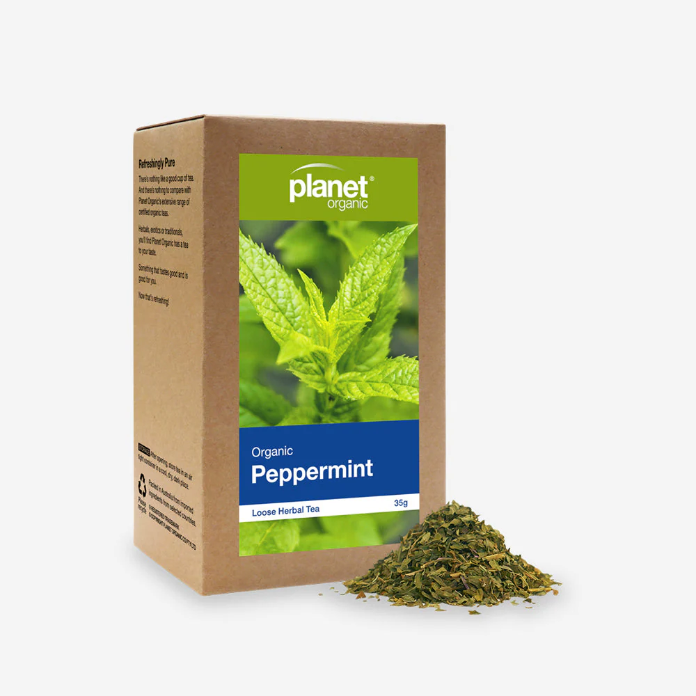 Planet Organic Certified Organic Herbal Tea Loose Leaf 35g, Peppermint; Digestive & Respiratory Support