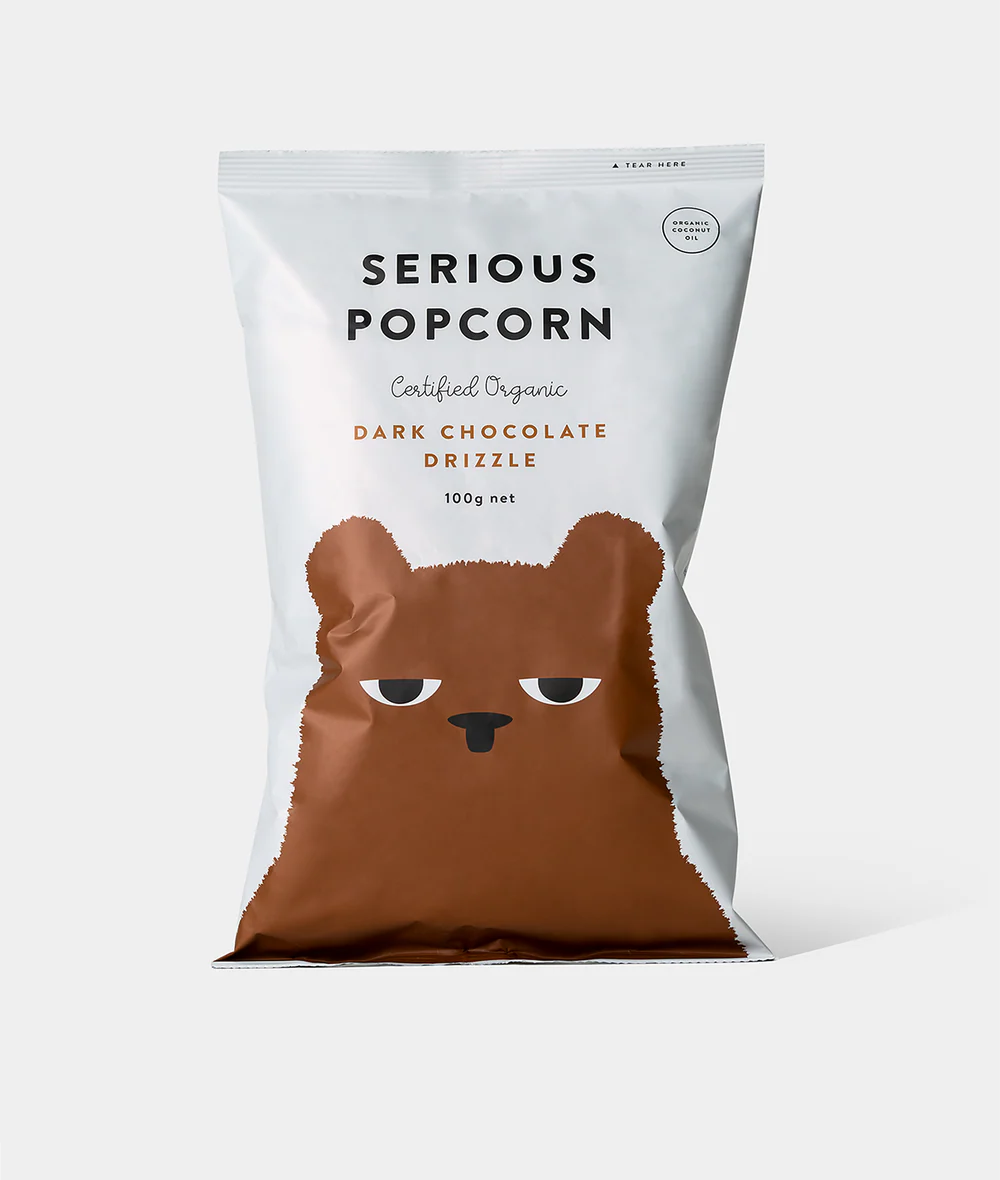 Serious Food Co. Certified Organic Popcorn 70g, Dark Chocolate Drizzle Flavour