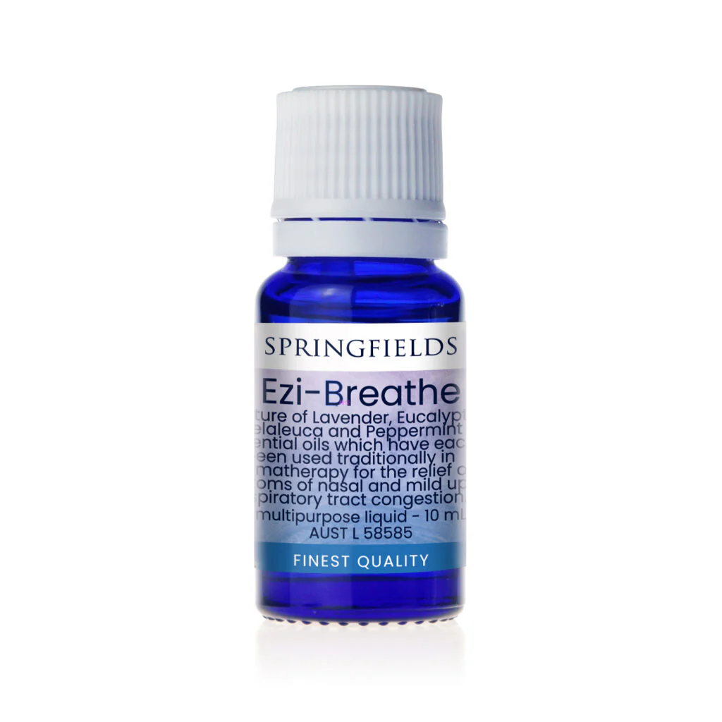 Springfields Aromatherapy Essential Oil; Ezi-Breathe 10mL, Relief From Nasal Congestion
