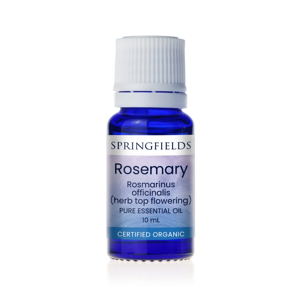 Springfields Aromatherapy Oil; Certified Organic Rosemary 10mL, Promotes Hair Growth