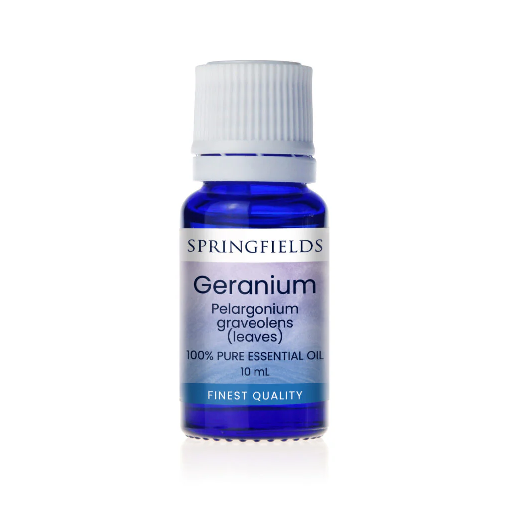 Springfields Aromatherapy Oil, Geranium 10mL, To Relieve Tension & Stress