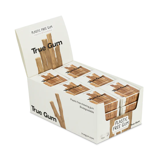 True Gum Plastic & Sugar Free Gum Single Pack (21g) Or A Box Of 24, Liquorice & Eucalyptus Flavour Plastic Free Packaging - Image 2