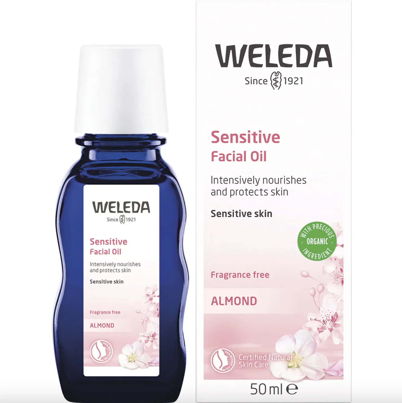 Weleda Sensitive Almond Facial Oil 50mL, Fragrance Free, Soothing & Restorative