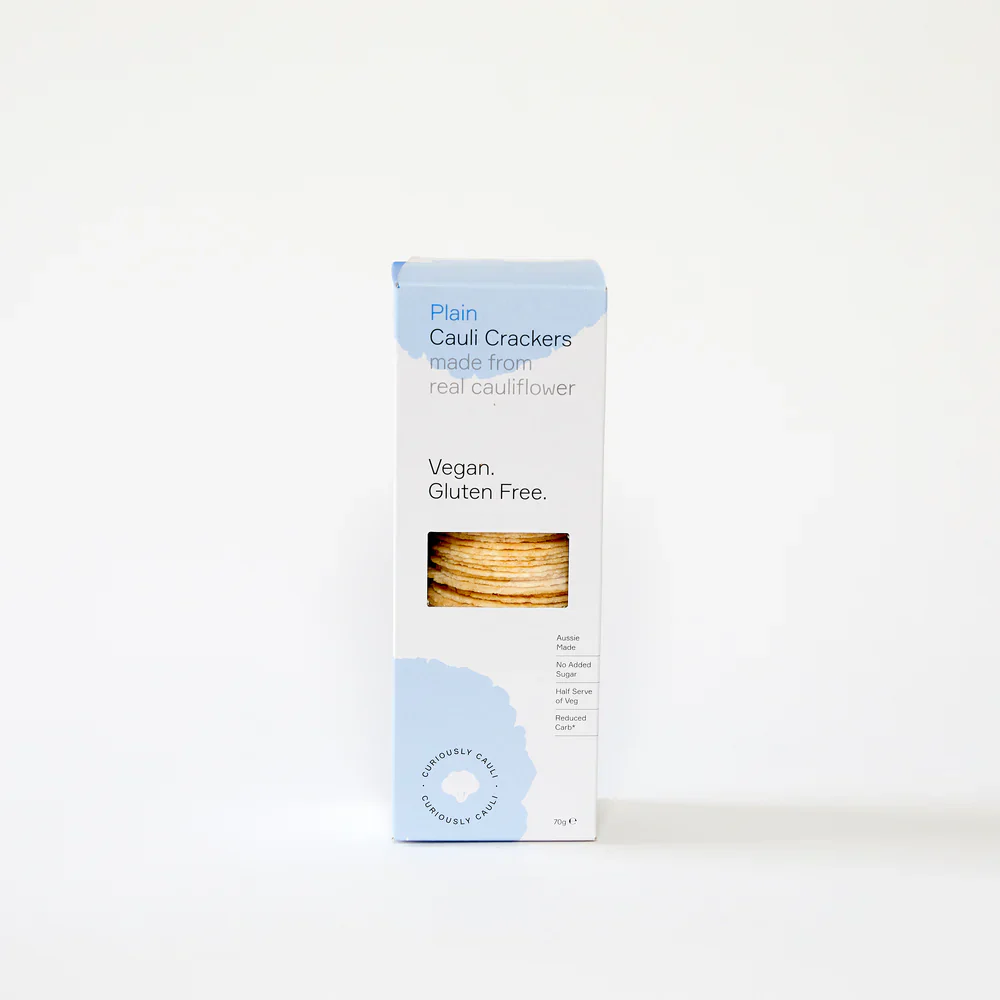 Curiously Cauli Crackers 80g, Plain With No Added Sugar