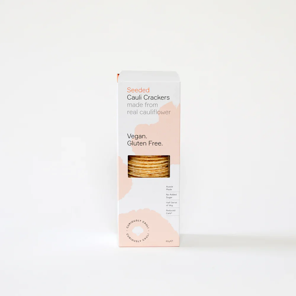 Curiously Cauli Crackers 80g, Seeded With No Added Sugar