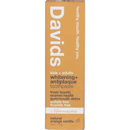 Davids Whitening + Antiplaque Toothpaste 113g, With Hydroxyapatite For Kids & Adults - Image 2