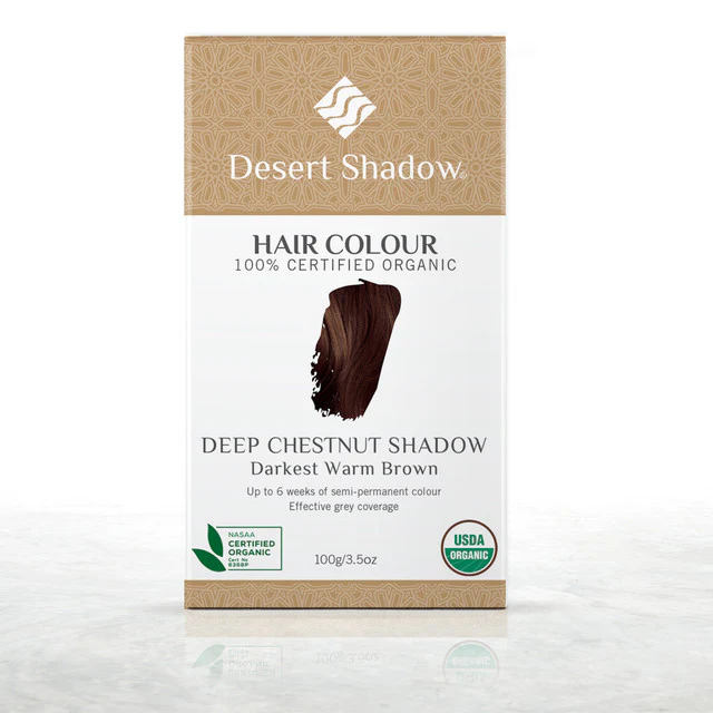 Desert Shadow Certified Organic Hair Colour 100g, Deep Chestnut Shadow; Darkest Warm Brown