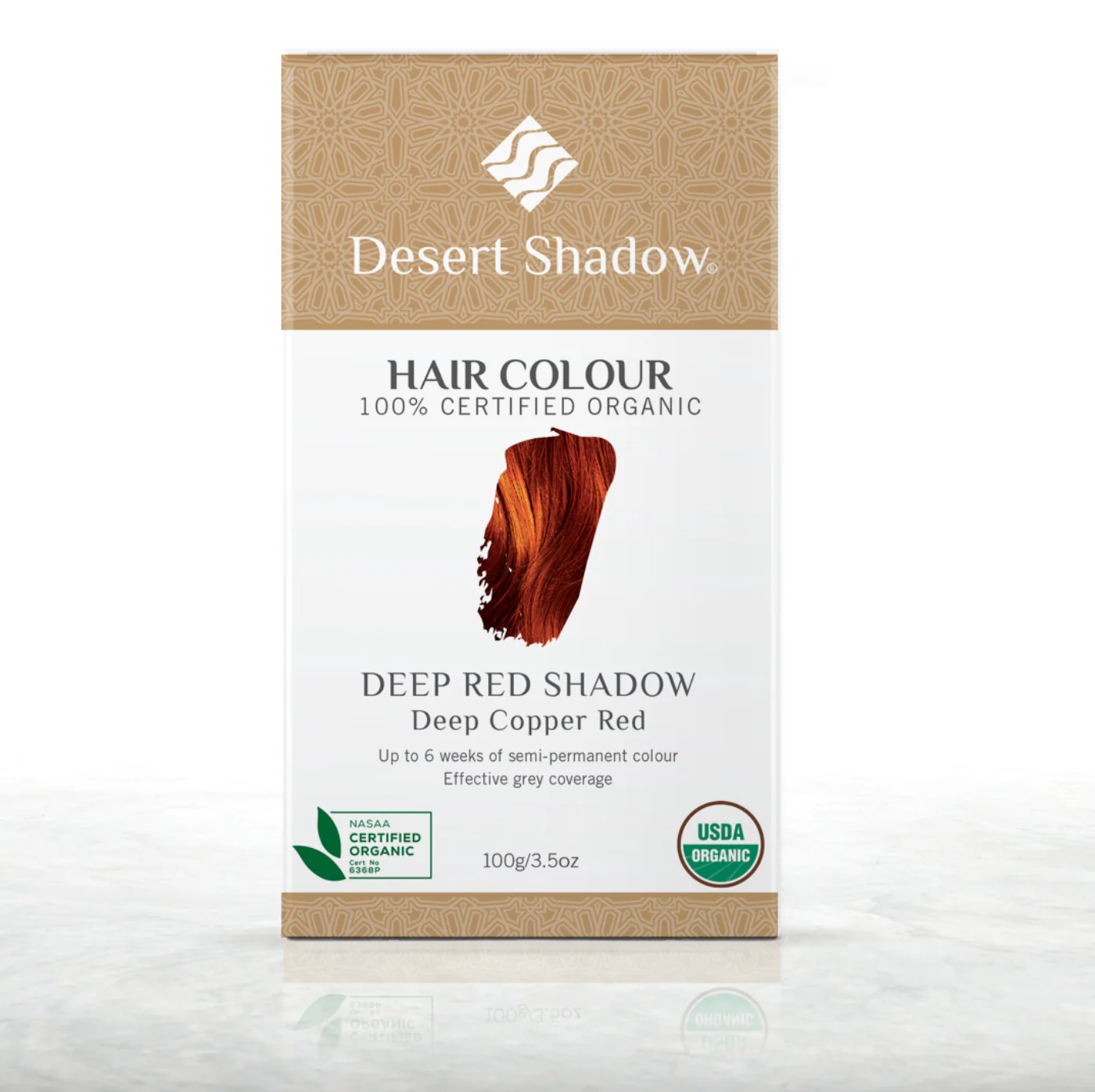 Desert Shadow Certified Organic Hair Colour 100g, Deep Red Shadow; Deep Copper Red
