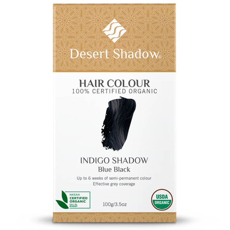 Desert Shadow Certified Organic Hair Colour 100g, Indigo Shadow; Blue Black