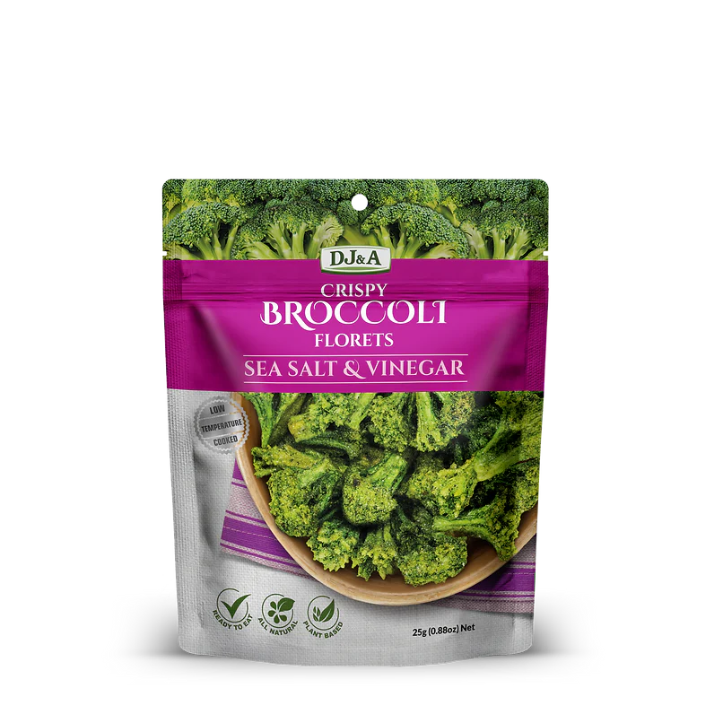 DJ&A Crispy Broccoli Florets 25g, Sea Salt & Vinegar
