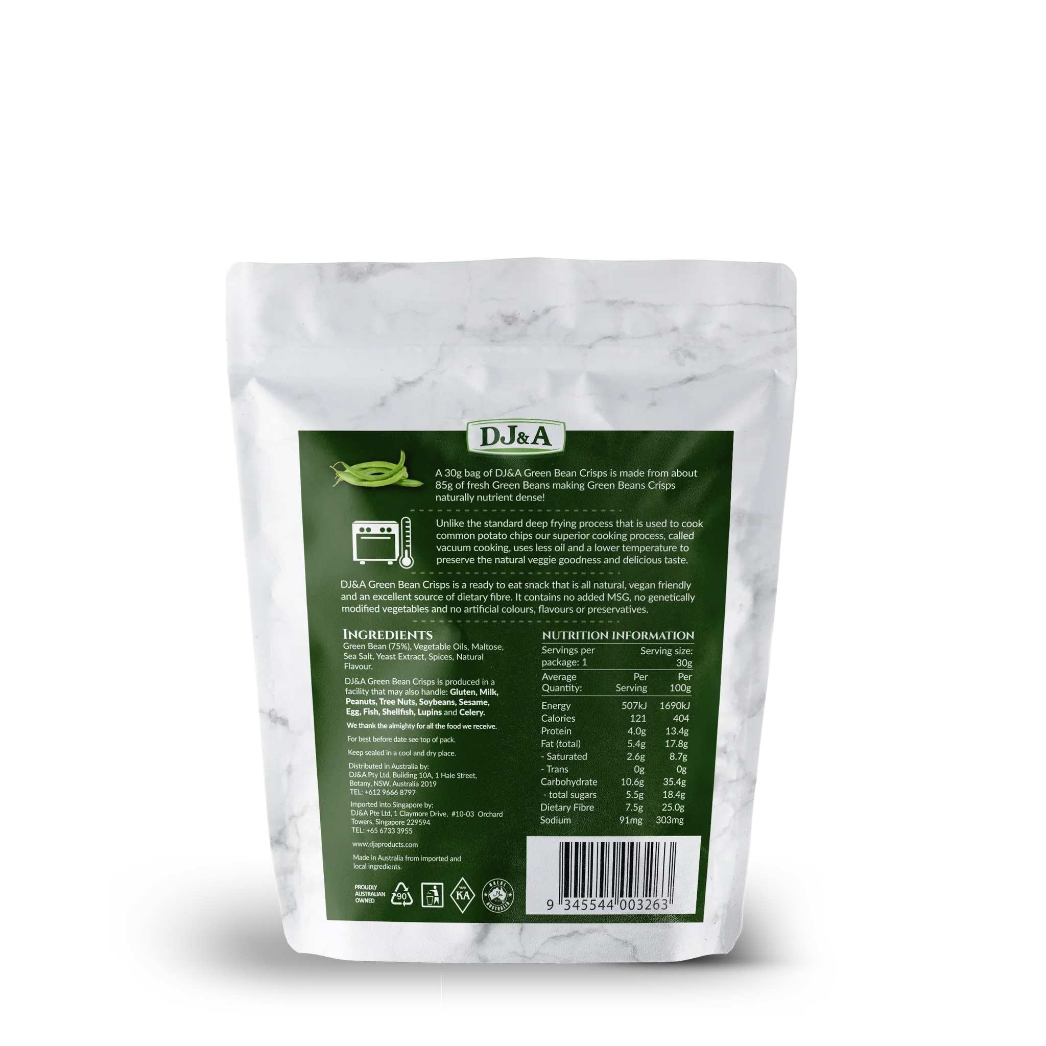 DJ&A Green Bean Crisps 30g - Image 3