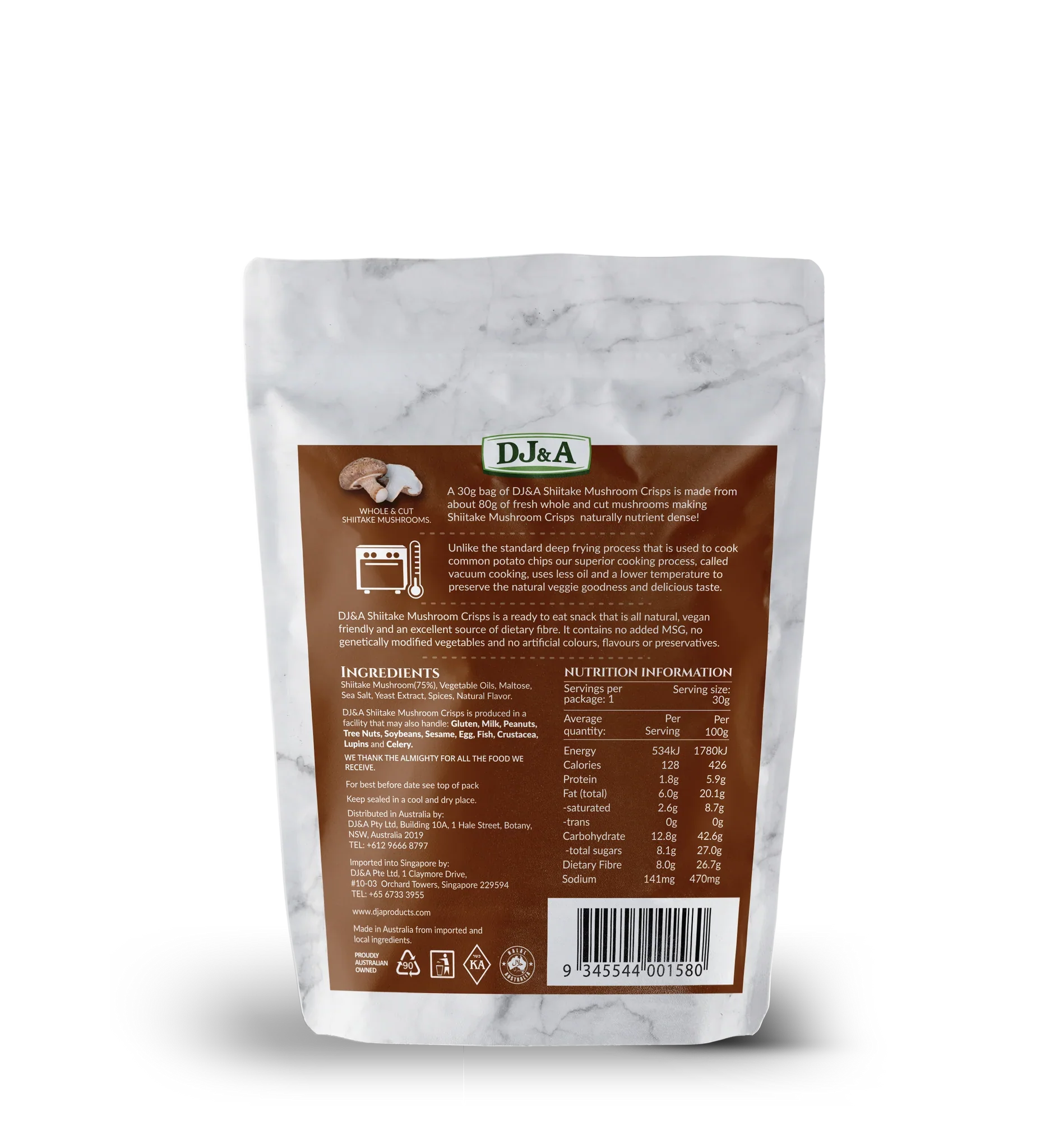 DJ&A Mushroom Crisps 30g, Shiitake Original - Image 3