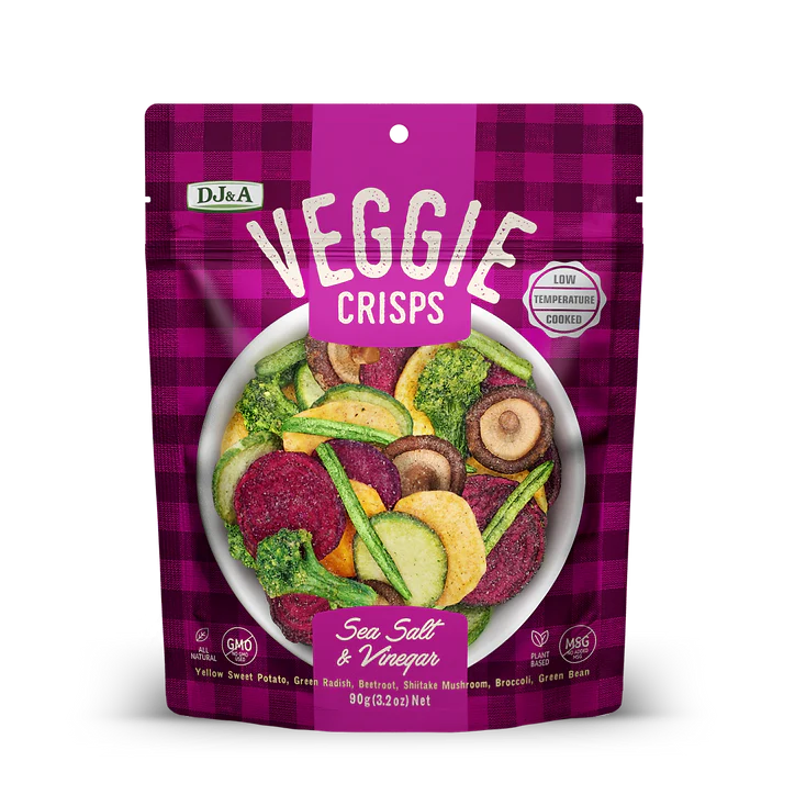 DJ&A Veggie Crisps 90g, Sea Salt & Vinegar