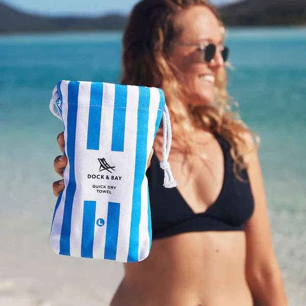 Dock & Bay Quick Dry Beach Towel Cabana Collection Size Large, Bondi Blue Pattern - Image 4