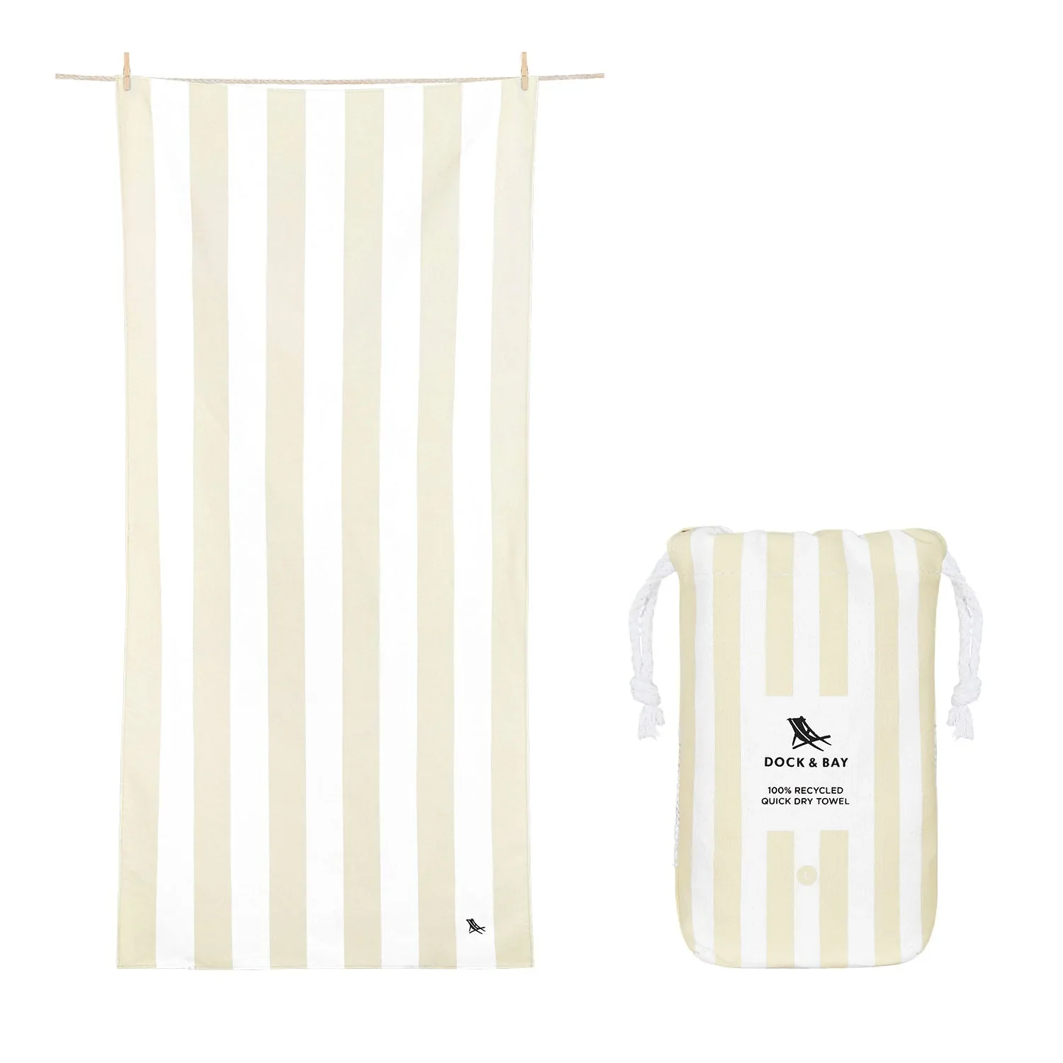 Dock & Bay Quick Dry Beach Towel Cabana Collection Size Large, Bora Bora Beige Pattern - Image 2