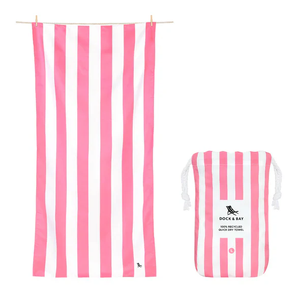 Dock & Bay Quick Dry Beach Towel Cabana Collection Size Large Or XLarge, Phi Phi Pink Pattern - Image 3