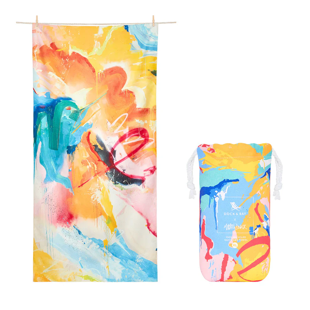Dock & Bay Quick Dry Beach Towel Michael Black Collection Size XLarge, Life Unfolding Pattern - Image 2