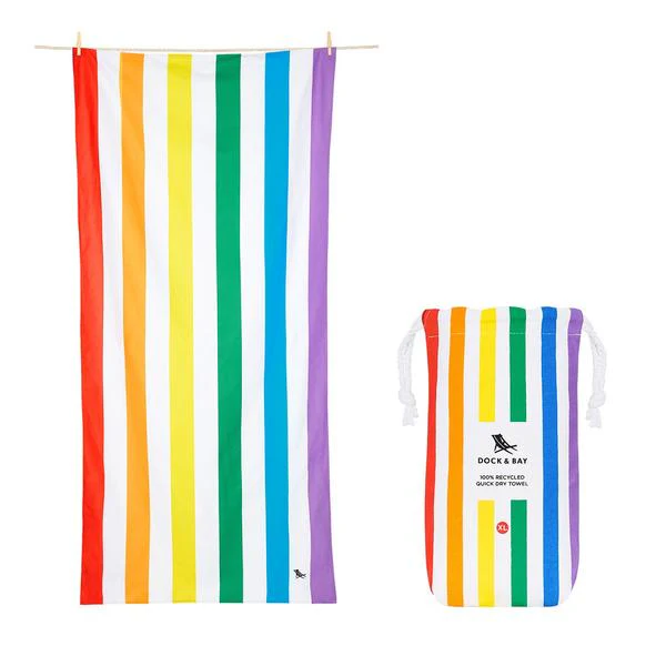 Dock & Bay Quick Dry Beach Towel Summer Collection Size Large Or XLarge, Rainbow Skies Pattern - Image 3