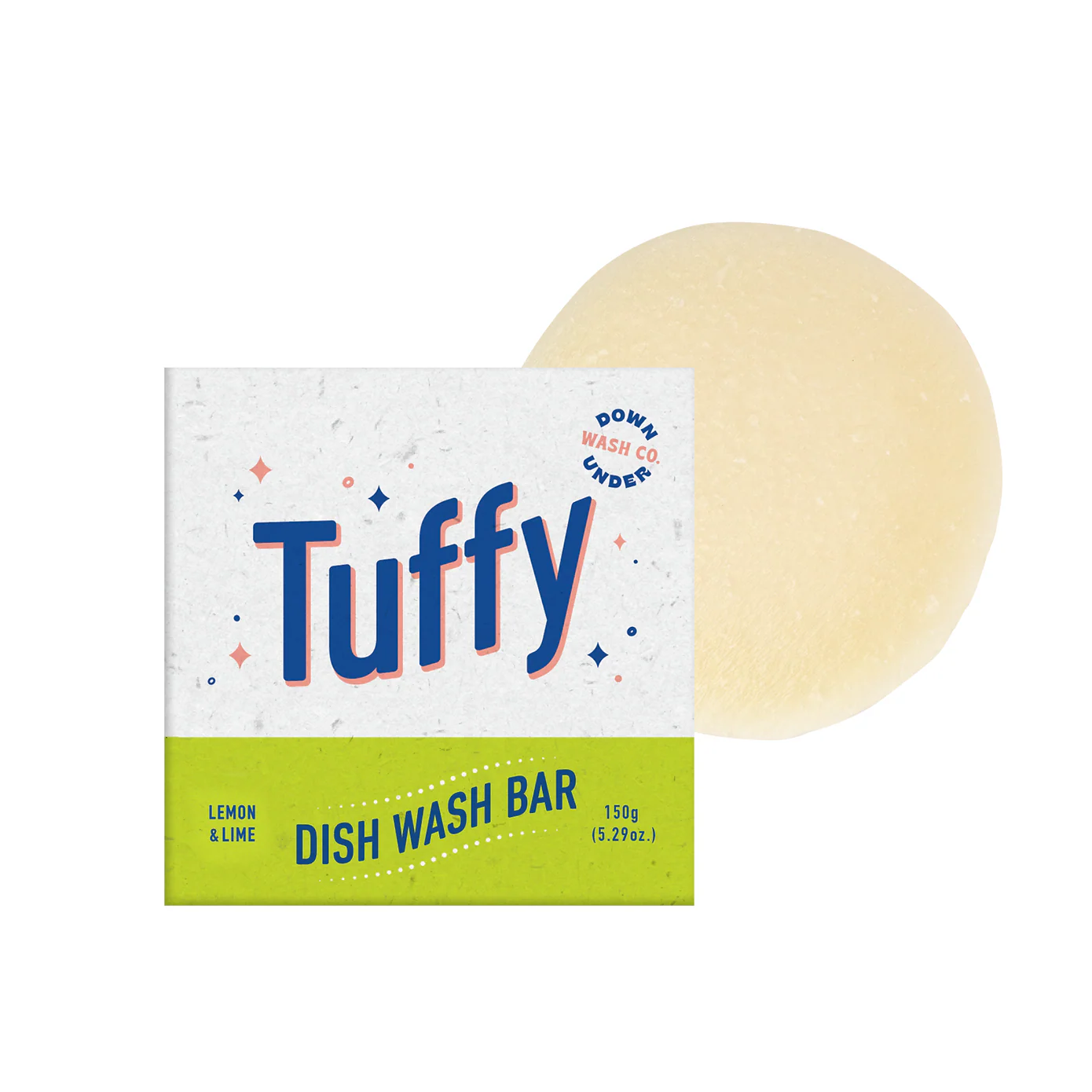 DownUnder Wash Co. Tuffy Dish Wash Bar 115g, Lemon & Lime - Image 3